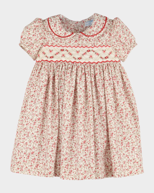 Girl's Mulberry Smocked Cotton Dress, Size 12M-